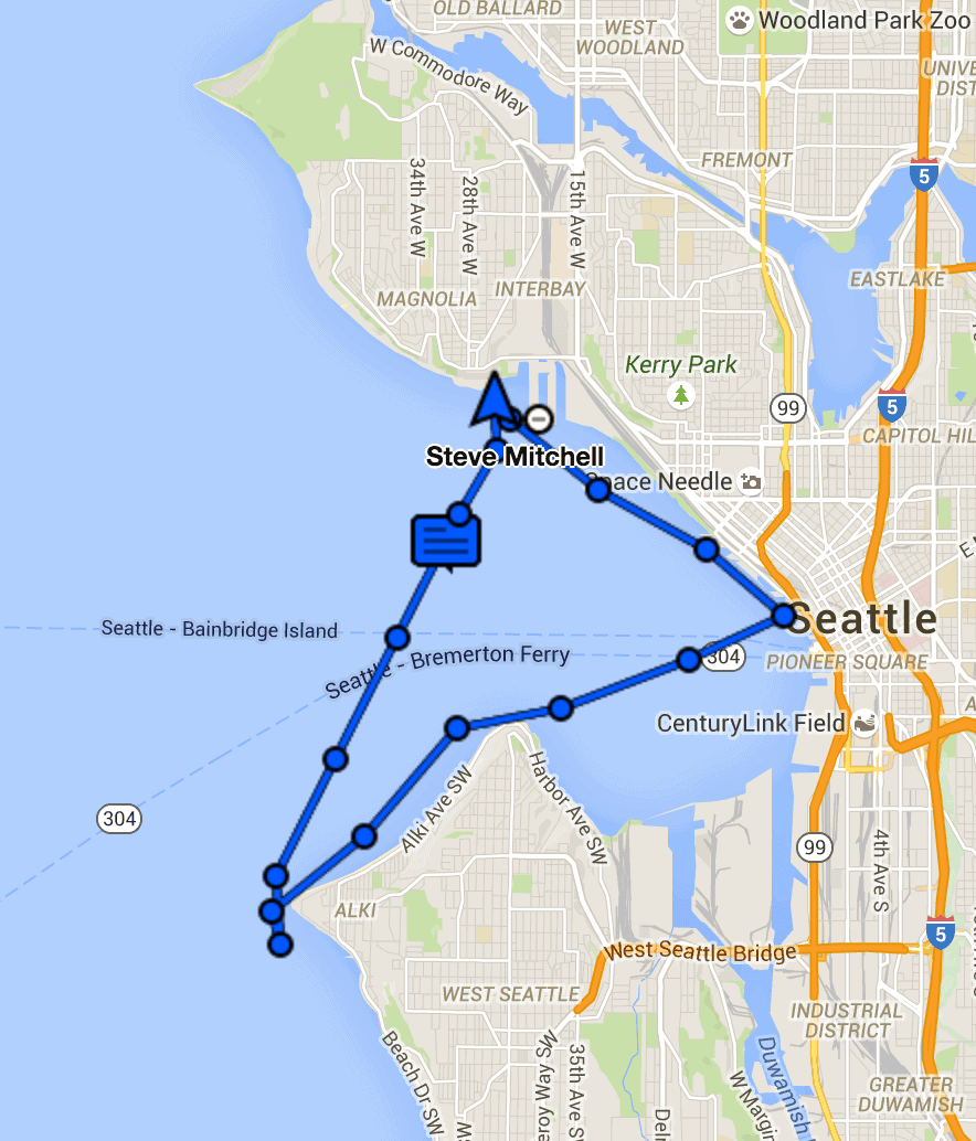 Overview of our course via DeLorme inReach Explorer