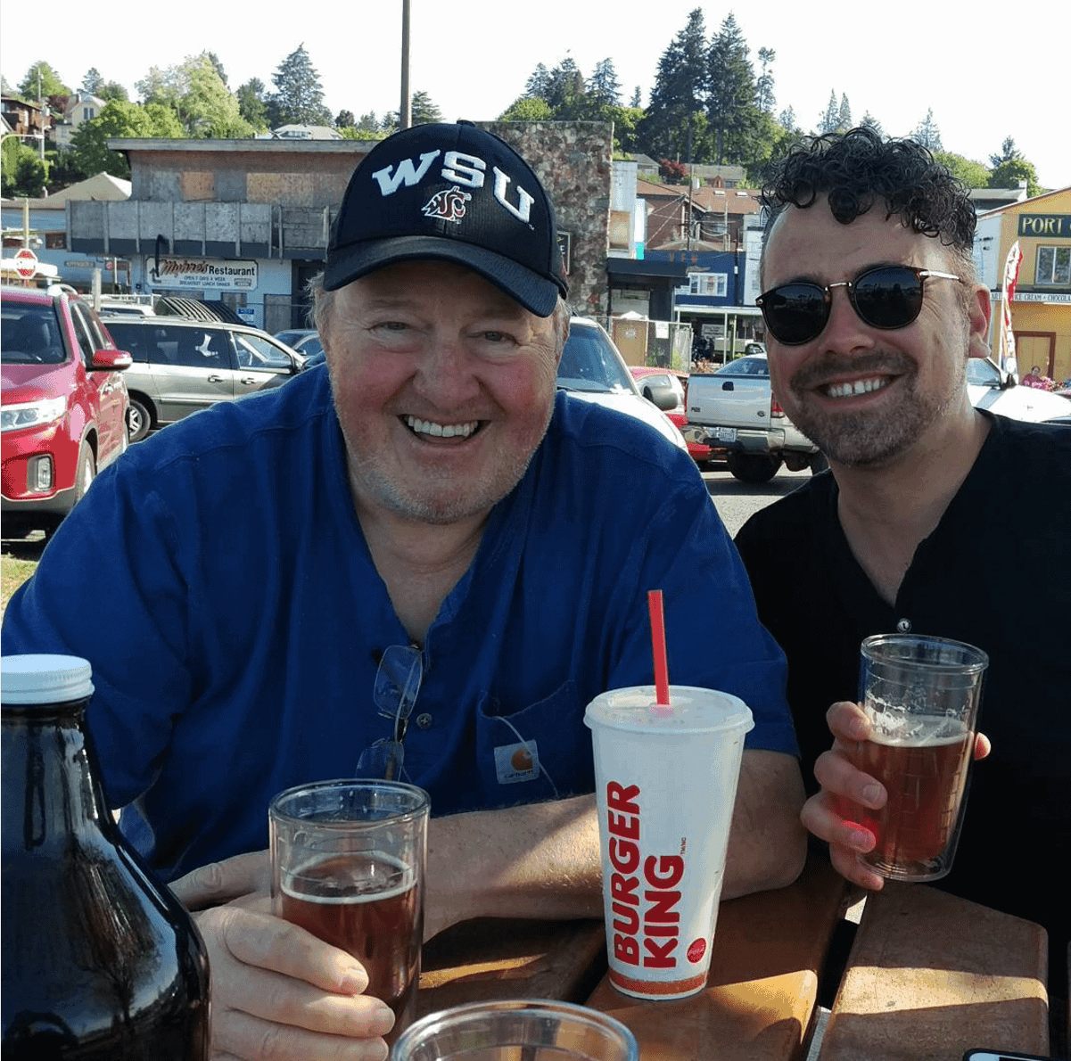 Josh and Dad enjoying the sun