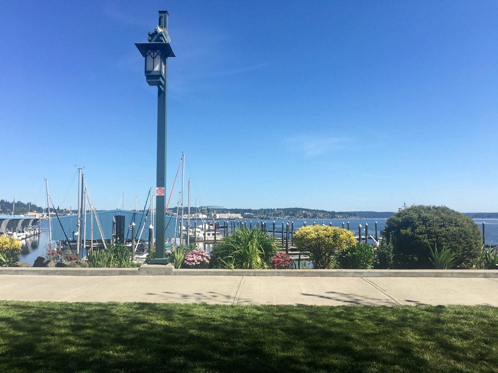 Port Orchard boardwalk and marina guest slips in background