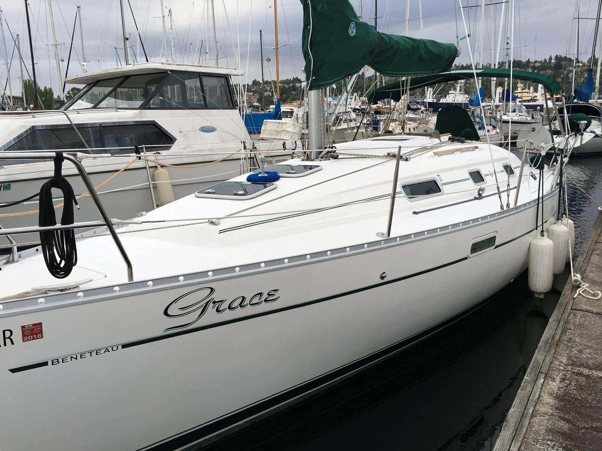 Grace back at her slip in Elliott Bay Marina