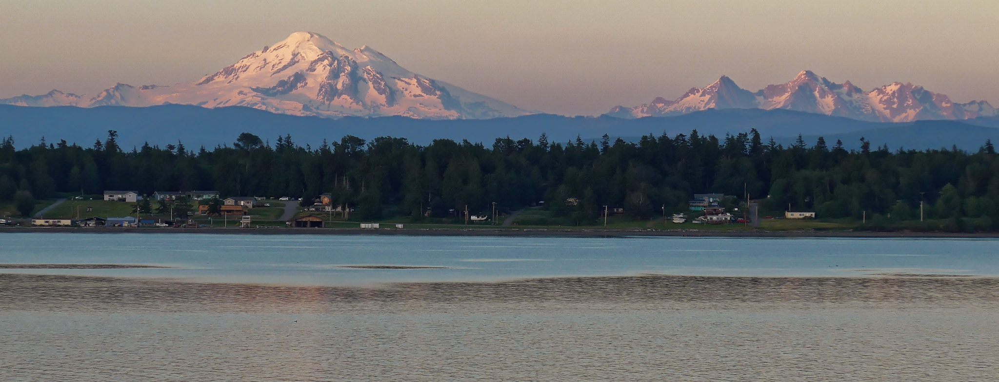 Mt. Baker and the Three Sisters from the beach house