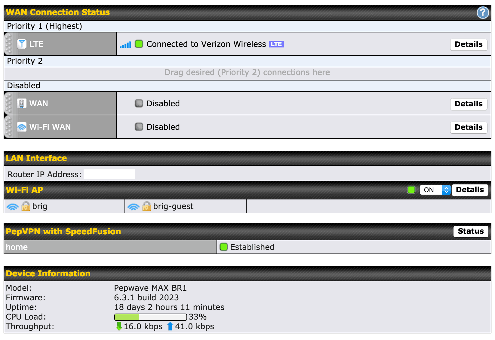 Peplink DashboardPeplink Dashboard