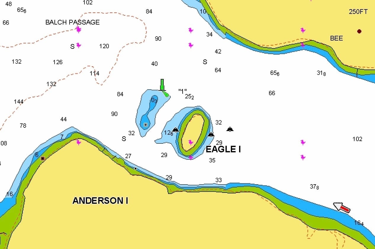 Shoal near Eagle Island