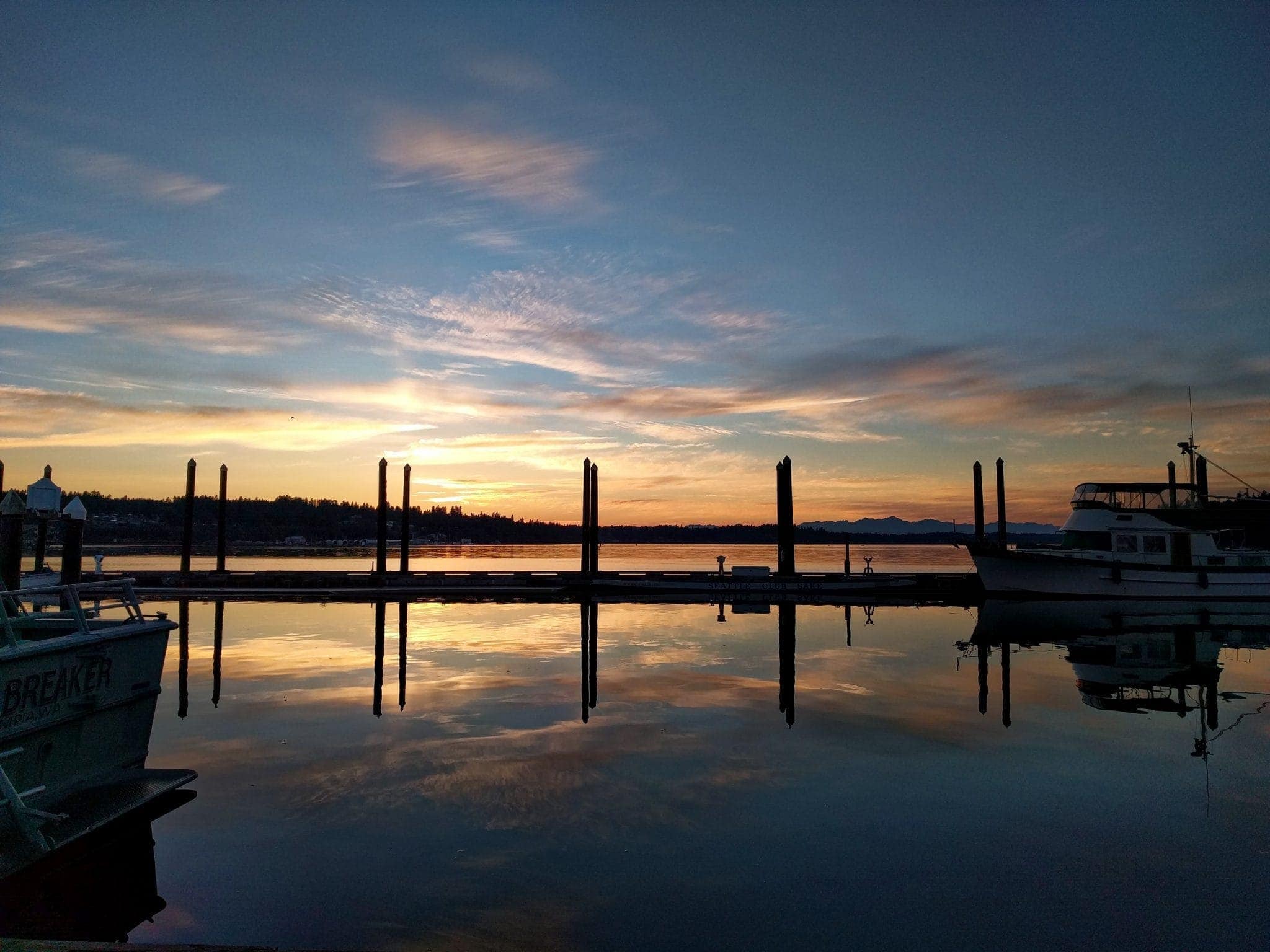 Sunset from Swantown guest docks