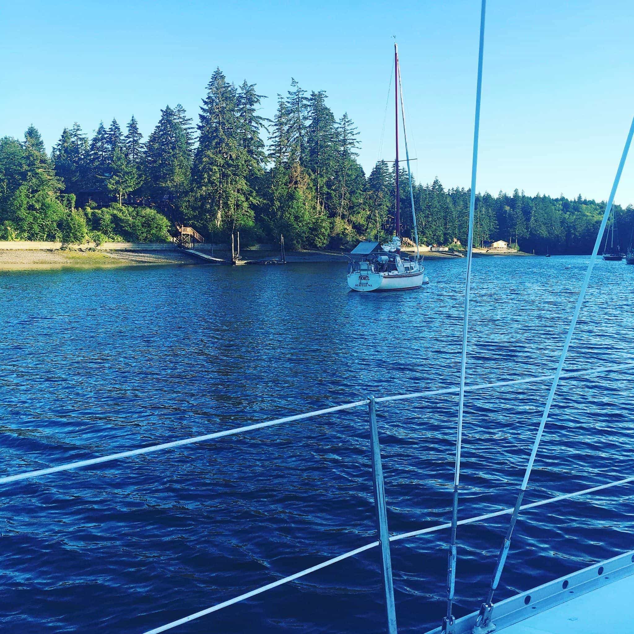 Noel on mooring at Jarrell Cove