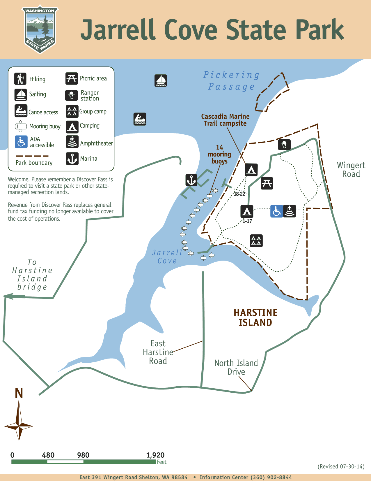 Jarrell Cove State Park map (courtesy Washington State Parks)