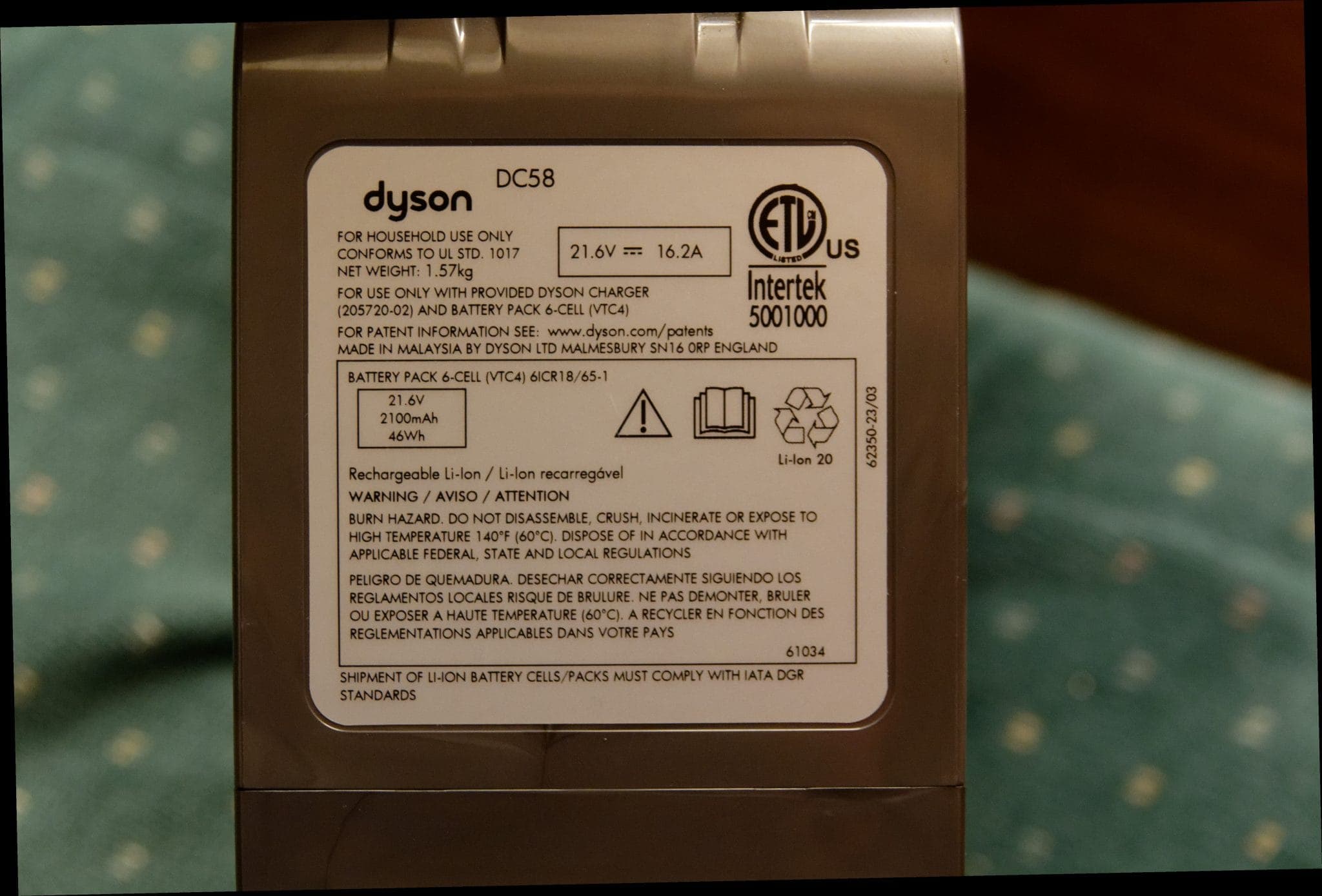 Dyson battery pack 6 cell online vtc4