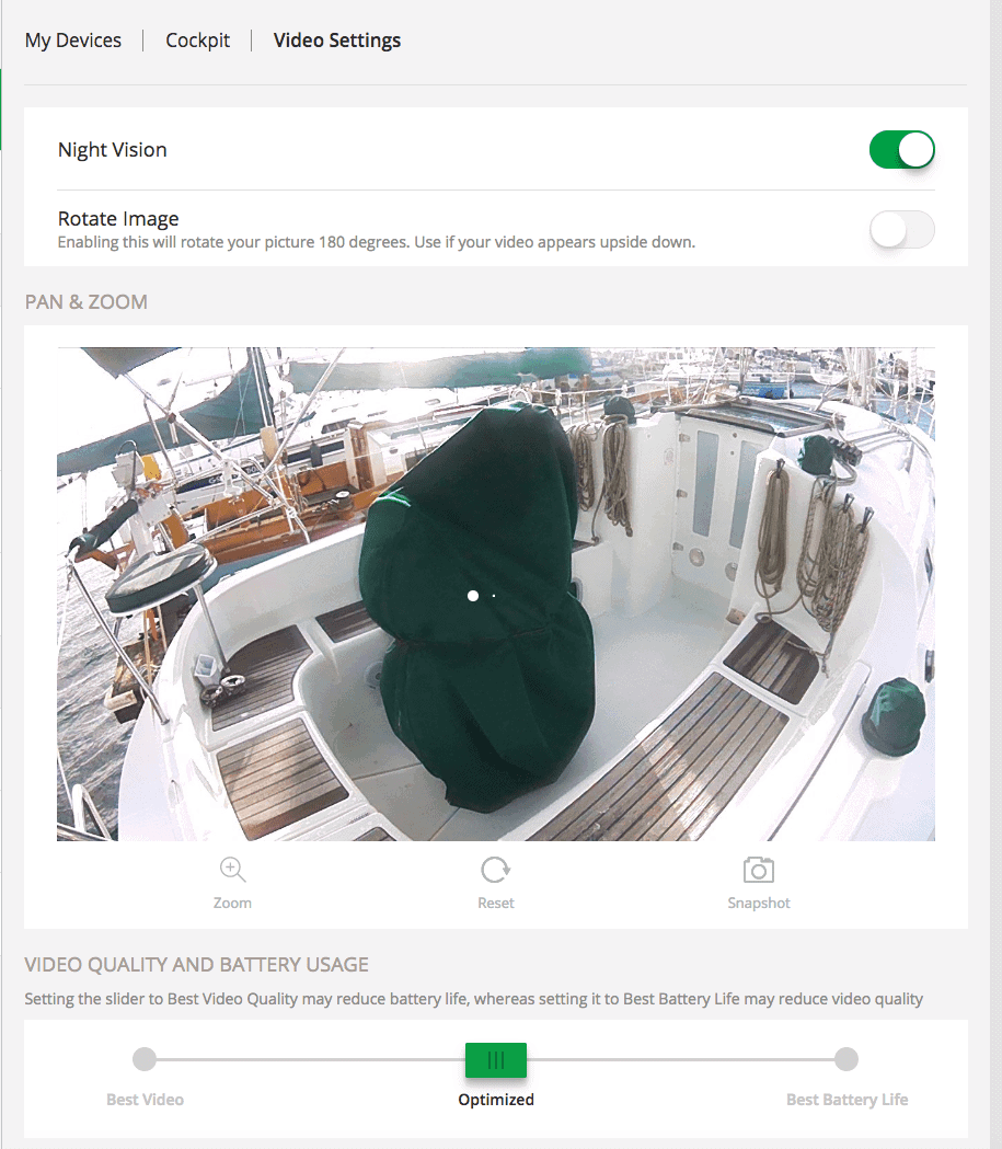 Arlo-on-sailboat-web-camera-detail-settings