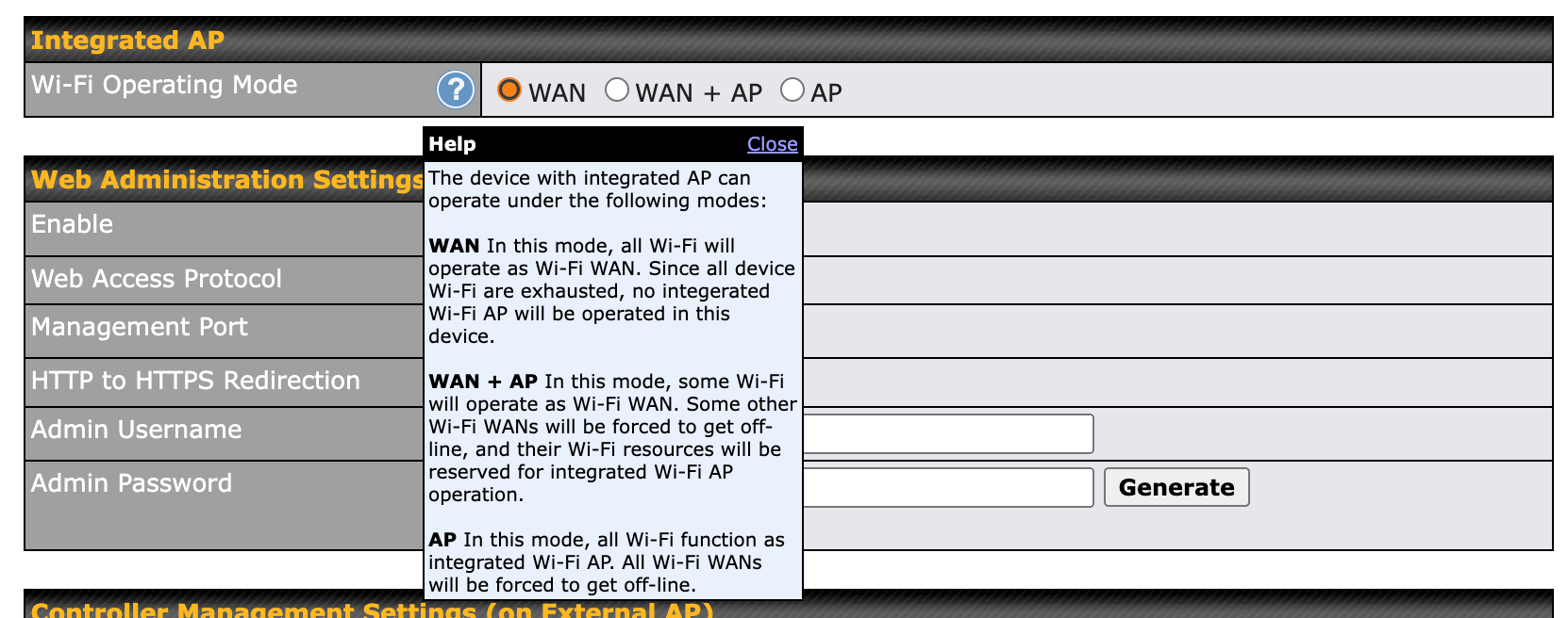 Kaos initial internet setup