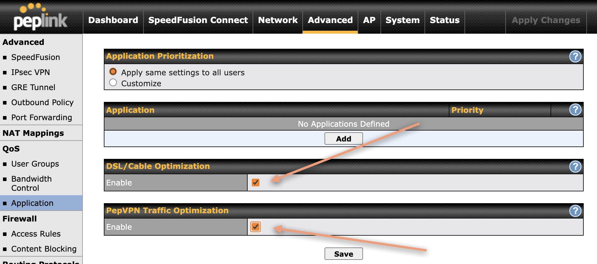 Using Starlink with Peplink