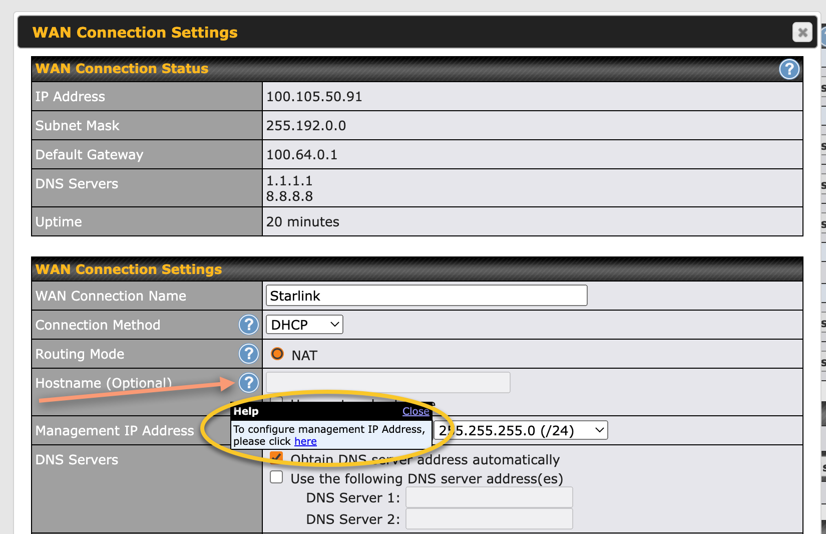 Using Starlink with Peplink