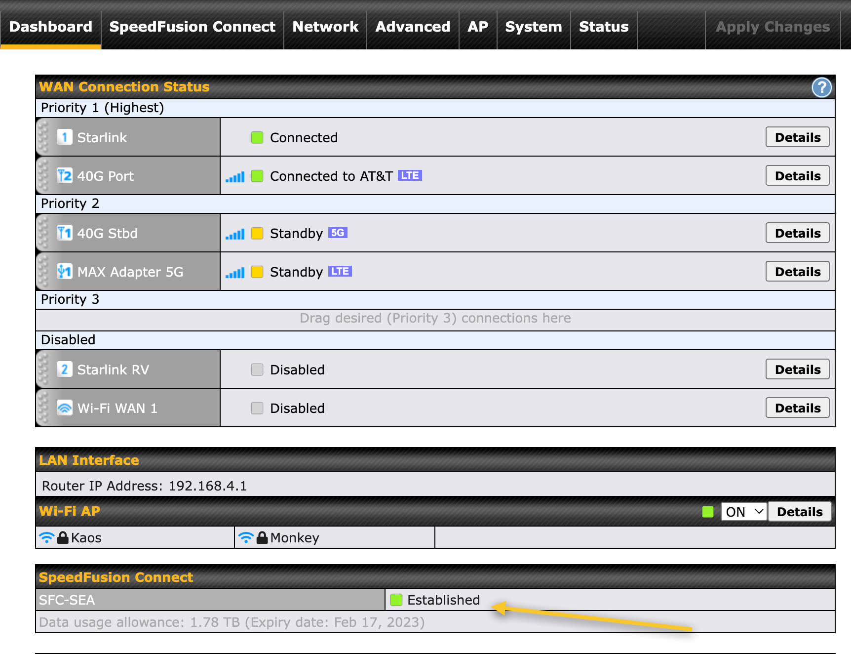 Using Starlink with Peplink