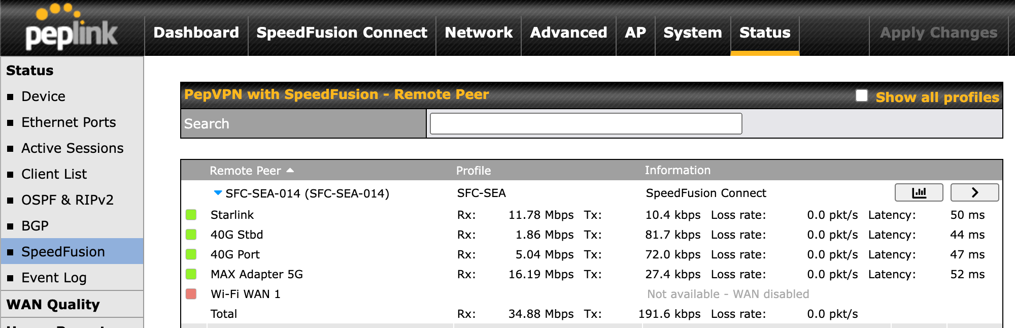 Using Starlink with Peplink