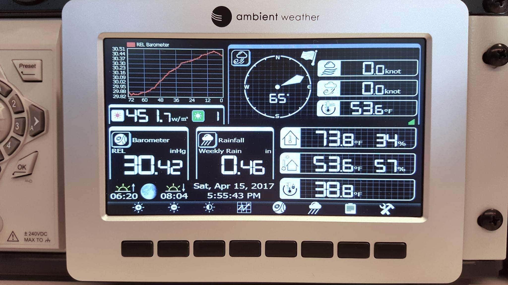 Weather on the boat via weeWX and Ambient