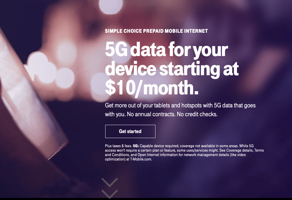 T-Mobile 100GB internet data plan